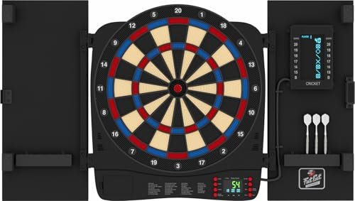 Fat Cat Cam Electronic Dart Board with Cabinet, Soft Tip