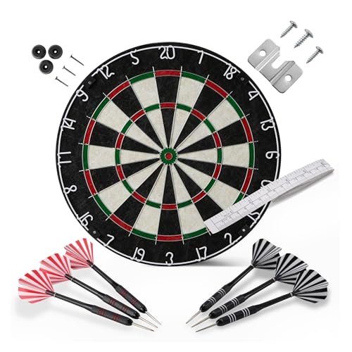 Amazon Basics Dartboard for Adults, Regulation Size, Steel...