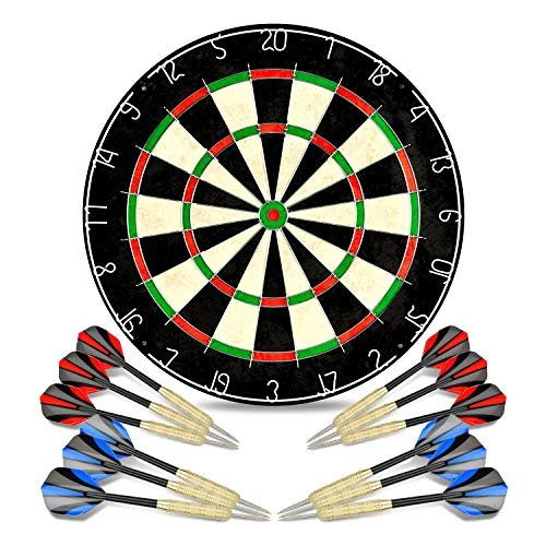 LinkVisions Sisal/Bristle Dartboard with Staple-Free...