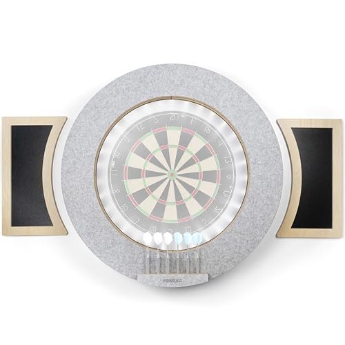 Dart Board Cabinet Surround with Built in LED Light Gray