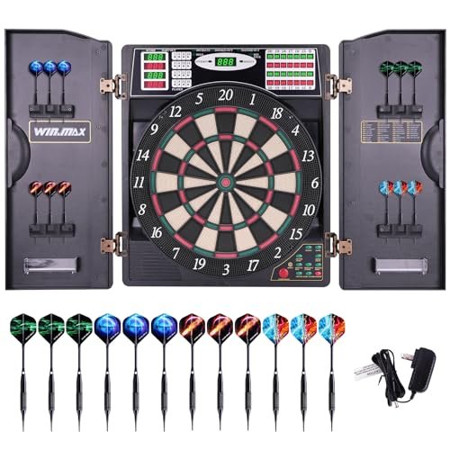 Electronic Dart Board LED Electric Digital Dart Cabinet Set