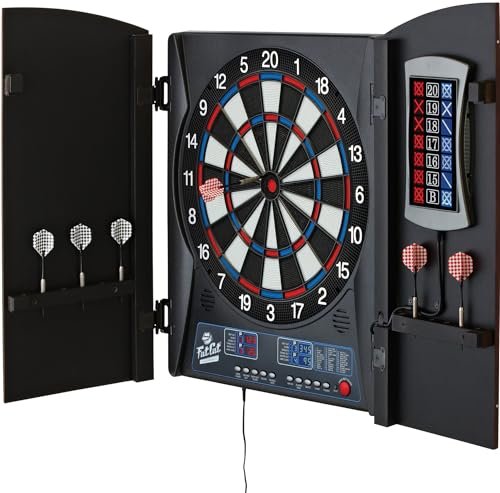 Fat Cat Mercury Electronic Soft Tip Dartboard with Cabinet