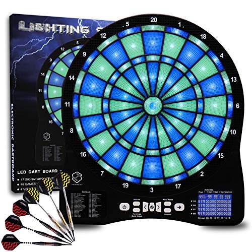Turnart Electronic Dart Board,13 inch Illuminated Segments...