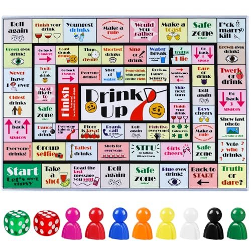 Fofeadm Drinking Board Games for Adults, Rubber Mat