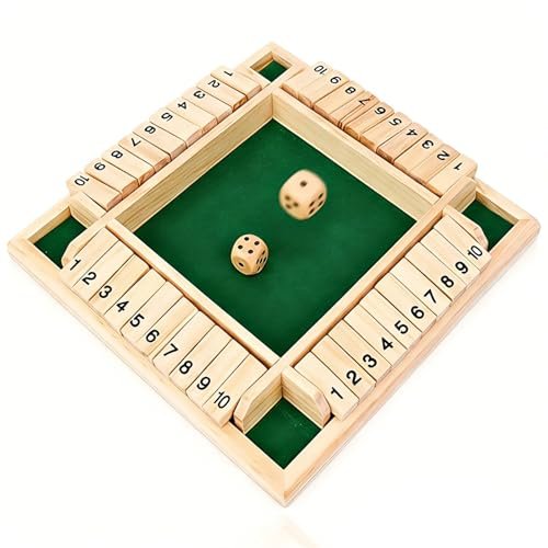 Shut The Box Dice Game, 2-4 Player Math Board Game
