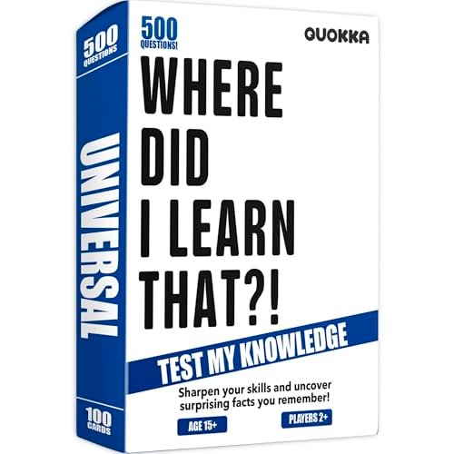QUOKKA Trivia Card Games for Adults with 500 Questions
