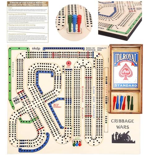 Cribbage Wars Board Game,2025 Wooden Cribbage Board with...